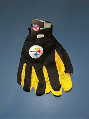 NWT NFL Pittsburgh Steelers Black and Yellow Team Utility Gloves